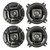 2 Pairs (QTY 4) of Polk Audio DB402 4" 135W Black 2-Way Coaxial Car Speakers