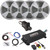 2 Pair (QTY 4) of Soundstream 6.5" 200 Watt Peak 2-Way Marine Gloss White Coaxial Speakers, Metra PowerSports 4-Channel Micro Amplifier w/ Wiring Kit, Wireless Bluetooth Controller