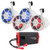 DS18 10" 900 Watts Marine Wakeboard Tower Speaker w/ Built in Tweeter - 2 Pairs (White), DS18 HYDRO Full Range Digital Marine 4-Channel Amplifier 800 Watts