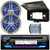 JVC KD-T92MBS Single DIN Marine MotorSports Bluetooth USB/AUX CD Player AM/FM Radio Stereo Receiver W/Black Cover, 2x 6.5" 180W Max 2-Way High-Performance Boat Charcoal Speakers, 50 Feet Speaker Wire