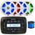Infinity PRV250 Marine Bluetooth USB/AUX AM/FM Radio Digital Media Stereo Receiver, 4x 8" 450W Max Power 2-Way High-Performance RGB LED Boat Speakers w/White & Gray Grilles, Speaker Wire