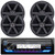 JVC KD-X38MBS Single DIN Marine MotorSports Bluetooth USB/AUX LED Illumination AM/FM Radio SiriusXM Ready Stereo Receiver, 4x JVC CS-MS620 6.5" 100 Watts Max Power 2-Way Boat Speakers