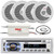 Pyle PLCD43MRB Single DIN Marine Bluetooth USB/AUX MP3 Player AM/FM Radio In-Dash Stereo Head unit Receiver, 4x 6.5" 150W Max full-range Dual Cone Speakers, 4-Channel Amplifier, Radio Antenna