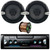 Pioneer SPH-C10BT Single DIN Smartphone Multimedia Bluetooth USB Receiver Bundle Combo with 2x 6.5" 2-Way Coaxial 300W Max Power Car Speakers, 16 Gauge 50 Feet Speaker Wire