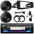 JVC KD-X38MBS Single DIN Marine Motorsports Bluetooth USB/AUX LED AM/FM Radio Stereo SiriusXM Ready Receiver W/Install Kit, 2x 6.5" 300W Max 2-Way Speakers W/Adapters, Handlebar Control Interface
