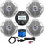 JBL PRV-275 Marine Bluetooth USB AUX Digital Receiver Bundle with  4x 6.5" 180 Watts Peak Power White Speakers, 50 Foot 16-Gauge Speaker Wire, 40" Antenna, Auxiliary Interface Mount