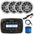 Infinity PRV250 Marine Bluetooth USB/AUX AM/FM Radio Digital Media Black Stereo Receiver, 4x 6.5" 225W Max High-Performance White Speakers, USB/AUX Adapter, Radio Antenna, Speaker Wire