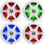 Two Pairs (Qty 4) of JBL Club 82 8" 450 Watt Max Power 2-Way Marine RGB LED Speakers with White & Gray Grilles