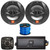 Infinity REM1 Remote Control for Marine Receiver, 1 Pair of JBL Club Marine MS8B 8" 2-Way Multi-Element Speakers, JBL Apex Series 2-Channel 750W Power Class D Amplifier, Speaker Wire