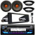 JVC KD-T92MBS Single DIN Marine MotorSports Bluetooth USB/AUX CD Player AM/FM Radio Stereo Receiver w/Install Kit, 2x 6.5" 300W Max Midrange Woofer Speakers w/Adapters (Fits 98-2013 Harley Davidson)