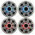2 Pairs (QTY 4) of Kicker 8" OEM Marine Coaxial White Speakers with MultiColor LED Lighting (Factory Reconditioned)