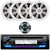 JVC KD-T92MBS Single DIN Marine MotorSports Bluetooth USB/AUX CD Player AM/FM Radio Stereo Receiver with Wired Remote, 4x 6.5" 150 Watt Max Power 2-Way Coaxial White Boat Speakers