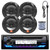 JVC KD-T92MBS Single DIN Marine USB Bluetooth CD Stereo Receiver, 4x 6.5" 225 Watt Max Power 2-Way Multi-Element Boat Audio Speakers (Black), Long Range Radio Antenna (Black), Wire (Bulk Packaging)