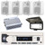 Pyle PLMRB29W2 Single DIN Marine Bluetooth USB/AUX MP3 Player AM/FM Radio Stereo Receiver w/White Cover, 4x Enrock EKMR408W 4" 30 Watt Max 3-Way Indoor/Outdoor White Box-Speakers, 4 Channel Amplifier