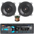 Dual Electronics XDM290BT Single DIN In-Dash CD Player Bluetooth MP3/AUX/USB AM/FM Car Radio Stereo Receiver Combo Bundle with (QTY 2) Of 5.25" 120W Power 2-Way Multi-Element Speakers, Speaker Wire