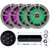 Metra IBR65 Waterproof Flush Mount AUX Bluetooth Audio Receiver Bundle Combo with 4-Channel 1000W Peak Power Weather-Resistant Amplifier, 4x 6.5" 225W Titanium RGB Marine Speakers, 8GA Amp Wiring Kit