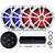 Metra IBR65 Waterproof Flush Mount AUX Bluetooth Audio Receiver Bundle Combo with 4-Channel 1000W Peak Power Weather-Resistant Amplifier, 4x 6.5" 225W White RGB Marine Speakers, 8GA Amp Wiring Kit