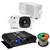 Pyle PFA330BT 2-Channel 90 Watt Max Power Bluetooth AUX Compact Class T Amplifier System Combo Bundle with 2x 3.5'' 200W Peak Power 3-Way Weather Proof Mini White Box Speakers, 16 Gauge Speaker Wire