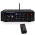 Pyle PFA600BU Compact Bluetooth USB/AUX FM Radio Public Address Amplifier Receiver, 2x Pyle PLMR24B 3.5" 200W Max Power 3-Way Indoor/Outdoor Wall Mount Black Speakers, 50 Feet 16 Gauge Speaker Wire