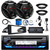 JVC KD-T92MBS Single DIN Marine Bluetooth USB/AUX CD Player AM/FM Radio Stereo Receiver W/Install Kit, 2x 6.5" 300W Max Speakers W/Adapters, Amplifier W/Kit, Handlebar Control Interface, Wire, Antenna