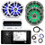 JBL R3500 Marine Bluetooth Stereo LCD Digital Media Receiver Bundle With 2x 8" 450W Titanium Marine RGB Speakers, 2x 6.5" 225W White Marine RGB Speakers, 4-Channel Amplifier, Wiring Kit, 22" Antenna