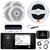 JBL R3500 Marine Bluetooth AMFM LCD Digital Media Receiver Bundle With 4x JBL 6.5" White Marine Speakers, 4-Channel 1000W Max Marine Amplifier, 10" 750W Subwoofer, Amp Wiring Kit, Antenna, Splitter