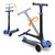 3 Wheeled Scooter for Kids - Foldable Stand Child Toddlers Toy Kick Scooters w/ Built-in LED Wheel Lights, Anti-Slip Wide Deck, Adjustable Height, Great for Outdoor Fun - Hurtle HURXLBU