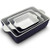 NutriChef 3Pcs. Nonstick Bakeware PFOA PFOS PTFE Tray Set w/Odor-Free Ceramic, 446°F Oven Microwave/Dishwasher Safe Rectangular Baking Pan, Royal Blue