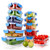 24-Piece Glass Food Storage Containers - Stackable Superior Glass Meal-prep Containers w/ Newly Innovated Hinged BPA-Free 100% Leakproof Locking Lids - Freezer-to-Oven-Safe - NutriChef NCGLBU (Blue)