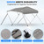 Waterproof Boat Bimini Top Cover - 61-66" W 4 Bow Bimini Top Canvas Sun Shade Boat Canopy 1" Double Wall Alu Frame Tube, 2 Straps 2 Rear Support Poles, Storage Boot -SereneLife SLBT4GR618 (Gray)