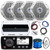 Fusion MS-RA55 Compact Marine Bluetooth AM/FM Radio AUX Receiver Bundle with 4x JBL 6.5" 180W Dual Cone Marine Stereo White Speakers, 4-Channel Boat Amplifier w/ Install Kit, Speaker Wire, Antenna