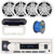 Pyle PLMRB29W2 Single DIN Marine Bluetooth USB/AUX MP3 Player AM/FM Radio Stereo Receiver w/White Cover, 4x 6.5" 180 Watt Max Power 2-Way White Boat Audio Speakers, 50 Feet 16 Gauge Speaker Wire