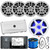 Infinity R3000 Wake Series Marine Bluetooth USB/AUX AM/FM Radio Digital Media Stereo Receiver, 4x 6.5" 225W Max White Speakers, 10" 900W Max Subwoofer, 5-Channel Amplifier W/Kit, Radio Antenna, Wire