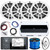 Infinity R3000 Bluetooth AM/FM Radio Digital Media Marine Receiver Bundle with 4x JBL Marine Stage 6 6.5" 180W 2-Way White Marine Speakers, 4-Channel Amplifier w/ Wiring Kit, Wire, Antenna