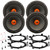 Two Pairs (QTY 4) of JBL SHOCKWAVE150W65 6.5" 300 Watt Max Power Midrange Woofer Car Audio Speakers, 2x Speaker Wire Harness, 4x Speaker Mounting Bracket Adaptor (Bundle Fits 1995-2009 GM Vehicles)