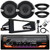 JVC KD-X380BTS Single DIN Bluetooth USB AUX Stereo LED Car Audio Receiver, 2x JVC 6.5" 2-Way Speakers, Dash Install Kit, Speaker Adapters, Thumb Control Module, Antenna, Harley Handle Bar Controls
