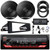 JVC KD-X280BT Single Din Bluetooth USB/AUX AM/FM Digital Media In-Dash Stereo Receiver w/Install Kit, 2x 6.5" 300W Max 2-Way Speakers w/Adapters, 4-Channel Amplifier w/Kit, Handlebar Control Interface