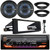 JVC KD-X380BTS Single DIN Bluetooth USB AUX AM/FM Stereo LED SiriusXM Ready Amazon Alexa Car Audio Receiver, 2x Enrock 6.5" Speakers with Adapters, FLHX FLHTC Install Harley Dash Kit