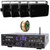 Pyle PDA4BU 200 Watt Wireless Bluetooth Multi-Channel Home Audio Stereo Amplifier Receiver, 4x Pyle PLMR24B 3.5" 200W Max 3-Way Indoor/Outdoor Wall Mount Black Speakers, 50 Feet 14 Gauge Speaker Wire