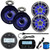 JBL PRV175 Bluetooth USB Marine Gauge Stereo Receiver, 2X 6.5" 225W Titanium Marine LED Speaker, 8" 450W Black Marine LED Speakers (Pair), Wired Remote, USB/AUX Mount, Antenna, 50FT wire