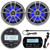 JBL PRV175 Bluetooth USB Marine Gauge Style Stereo Receiver, 2X 6.5" 225W Titanium Marine LED Speaker, Milennia REM70 Wired Remote, USB/AUX Mount , Black Long Range Marine Antenna