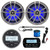 JBL PRV175 Bluetooth USB Marine Gauge Style Stereo Receiver, 2X 6.5" 225W Titanium Marine LED Speaker, USB/AUX Mount , Milennia REM70 Wired Remote, Black Marine Antenna, 50FT 16 gauge wire