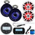JBL PRV175 Bluetooth USB Marine Gauge Stereo Receiver, 2X 6.5" 225W White Marine LED Speaker, 8" 450W Black Marine LED Speakers (Pair), Wired Remote, USB/AUX Mount, Antenna, 50FT wire