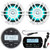 JBL PRV175 Bluetooth USB Marine Gauge Style Stereo Receiver, 2X 6.5" 300W White Marine LED Speakers, Milennia REM70 Wired Remote, USB/AUX Mount , White Long Range Marine Antenna