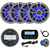 JBL PRV175 Bluetooth USB Marine Gauge Style Stereo Receiver, 4X 6.5" 225W Titanium Marine LED Speaker, USB/AUX Mount, Wired Remote, Marine Wired 22" Black Antenna, 50FT 14 gauge wire
