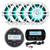 JBL PRV175 Bluetooth USB Marine Gauge Style Stereo Receiver, 4X 6.5" 2-Way Coaxial 300W White Marine LED Speakers, USB/AUX Mount , Milennia REM70 Wired Remote