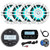 JBL PRV175 Bluetooth USB Marine Gauge Style Stereo Receiver, 4X 6.5" 300W White Marine LED Speakers, USB/AUX Mount, Wired Remote, Marine Wired 22" Black Antenna, 50FT 14 gauge wire