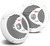 Dual 8'' Waterproof Marine Speakers, Full Range Stereo Sound, 180 Watt, White