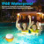 Portable Wireless Speaker with Colorful Lights - Floating Pool Speaker IP68 Waterproof Speaker (White)