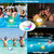 Portable Wireless Speaker with Colorful Lights - Floating Pool Speaker IP68 Waterproof Speaker (White)